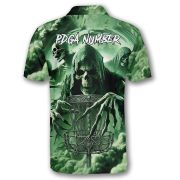 Grim Reaper Skeletons Green Smoke Custom Disc Golf Shirt - Image 4