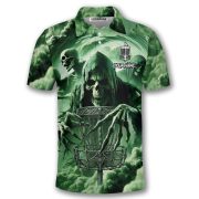 Grim Reaper Skeletons Green Smoke Custom Disc Golf Shirt - Image 3