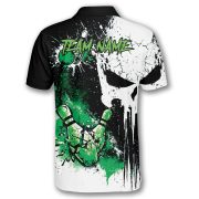 Punisher Skull Grunge Green Bowling Strike Custom Bowling Shirt - Image 4