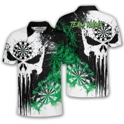 Punisher Skull Grunge Green Darboard Custom Darts Shirt