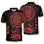 Red Black Aztec Calendar Bowling Strike Custom Bowling Shirt