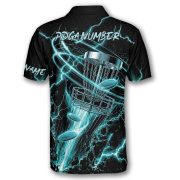 Teal Skull Mechanic Disc Basket Custom Disc Golf Shirt - Image 4
