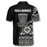 Tribe Design Native American Black Background Custom Disc Golf Shirt - Image 4