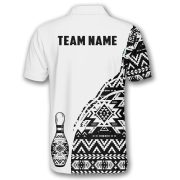 Tribe Design Native American White Background Custom Bowling Shirts - Image 4
