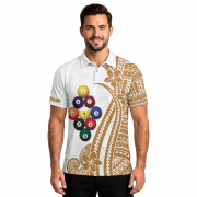 9 Ball Pool Polynesia Tattoo Ocean Soul Custom Billiards Shirt - Image 2