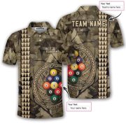 9 Ball Pool Tribal Kakau Camouflage Green Custom Billiards Shirt - Image 5