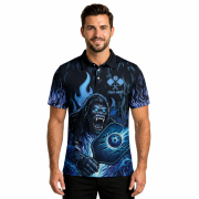 Angry Bigfoot Blue Fire Sasquatch Custom Pickleball Shirt - Image 2