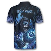 Angry Bigfoot Blue Fire Sasquatch Custom Pickleball Shirt - Image 4