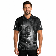 Bigfoot Playing Pickleball Gothic Art Sasquatch Custom Pickleball Shirt - Image 2