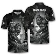 Bigfoot Playing Pickleball Gothic Art Sasquatch Custom Pickleball Shirt