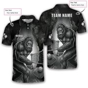 Bigfoot Playing Pickleball Gothic Art Sasquatch Custom Pickleball Shirt - Image 5