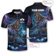 Bigfoot Purple Lightnings Sasquatch Custom Pickleball Shirt - Image 5