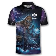 Bigfoot Purple Lightnings Sasquatch Custom Pickleball Shirt - Image 3