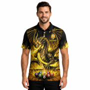 Dragon Playing 9 Ball Billiards Ghostly Yellow Fire Custom Pool - Image 2