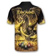 Dragon Playing 9 Ball Billiards Ghostly Yellow Fire Custom Pool - Image 4