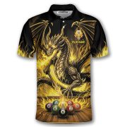 Dragon Playing 9 Ball Billiards Ghostly Yellow Fire Custom Pool - Image 3
