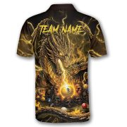 Dragon Yellow Fire Skull 9 Ball Billiard Custom Pool Shirt - Image 4