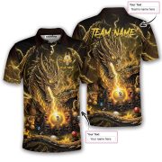 Dragon Yellow Fire Skull 9 Ball Billiard Custom Pool Shirt - Image 5