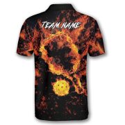 Flaming Skull USA Flag Custom Pickleball Shirt - Image 4