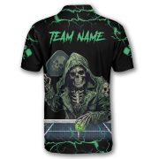 Grim Reaper Green Lightnings Skull Custom Pickleball Shirt - Image 4