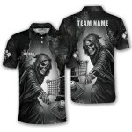 Grim Reaper Playing Pickleball Gothic Art Skull Custom Pickleball Shirt