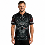 Grim Reaper Praying Cross Skull Custom Pickleball Shirt - Image 2