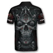 Grim Reaper Praying Cross Skull Custom Pickleball Shirt - Image 4