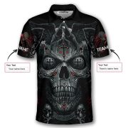 Grim Reaper Praying Cross Skull Custom Pickleball Shirt - Image 5
