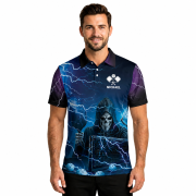 Grim Reaper Purple Lightnings Skull Custom Pickleball Shirt - Image 2