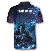Grim Reaper Purple Lightnings Skull Custom Pickleball Shirt - Image 4