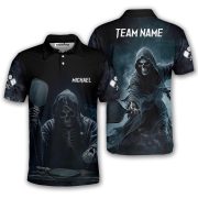 Grim Reaper Smoke Black Design Skull Custom Pickleball Shirt