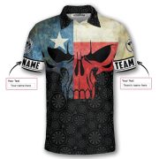 Patriotic Texas Grunge Map Skull Dartboard Custom Darts Shirt - Image 5