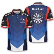 Patriotic Texas Map Red Blue Sports Design Dartboard Custom Darts Shirt