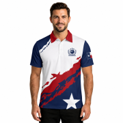 Patriotic Texas Star Red White Billiard Custom Pool Shirt - Image 2