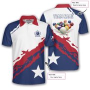 Patriotic Texas Star Red White Billiard Custom Pool Shirt - Image 5