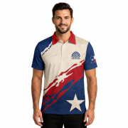 Patriotic Texas Star Red White Custom Darts Shirt - Image 2