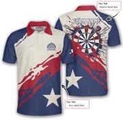 Patriotic Texas Star Red White Custom Darts Shirt - Image 5