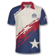 Patriotic Texas Star Red White Custom Darts Shirt - Image 3