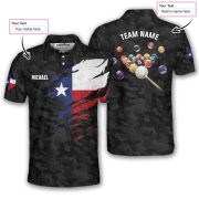 Texas Flag Black Camo Billiard Custom Pool Shirt - Image 5