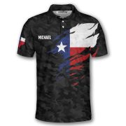 Texas Flag Black Camo Billiard Custom Pool Shirt - Image 3
