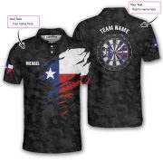 Texas Flag Black Camo Custom Darts Shirt - Image 5