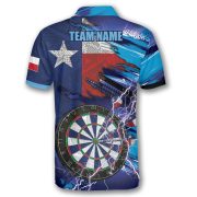 Texas Flag Blue Lightning Dartboard Custom Darts Shirt - Image 4