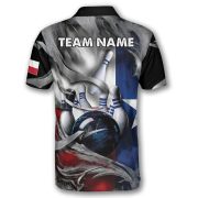 Texas Flag Gray Smoke Blue Bowling Strike Custom Bowling Shirt - Image 4