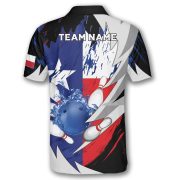 Texas Flag Sharp Knives Blue Red Custom Bowling Shirt - Image 4
