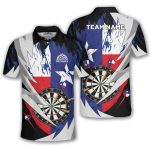 Texas Flag Sharp Knives Blue Red Custom Darts Shirt