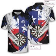 Texas Flag Sharp Knives Blue Red Custom Darts Shirt - Image 5