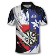 Texas Flag Sharp Knives Blue Red Custom Darts Shirt - Image 3
