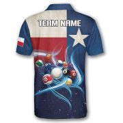Texas Flag Starry Night Blue Billiard Custom Pool Shirt - Image 4