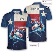 Texas Flag Starry Night Blue Billiard Custom Pool Shirt - Image 5