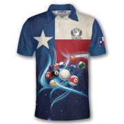 Texas Flag Starry Night Blue Billiard Custom Pool Shirt - Image 3